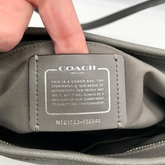 Coach Grey Pebbled Leather City Tote Bag F58846 - Picture 11 of 11